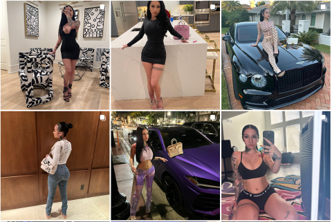 Sexualized images of influencer Danielle Bregoli, from Instagram and OnlyFans.