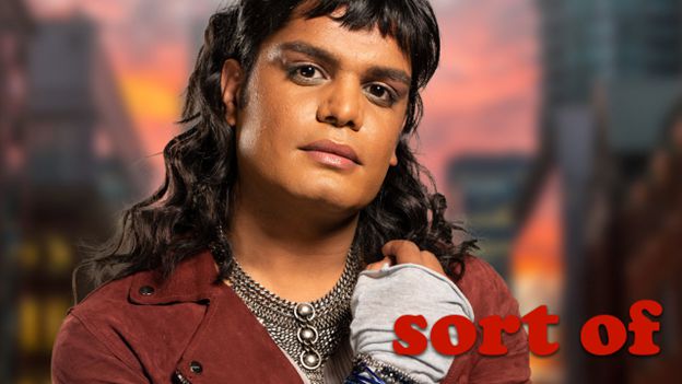 A promotional image for the CBC series Sort Of showing Bilal Baig as lead character Sabi.