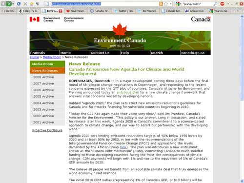 Environment Canada screenshot