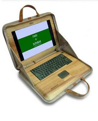 computer made of wood