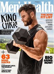 Men's Health magazine cover featuring Chris Hemsworth