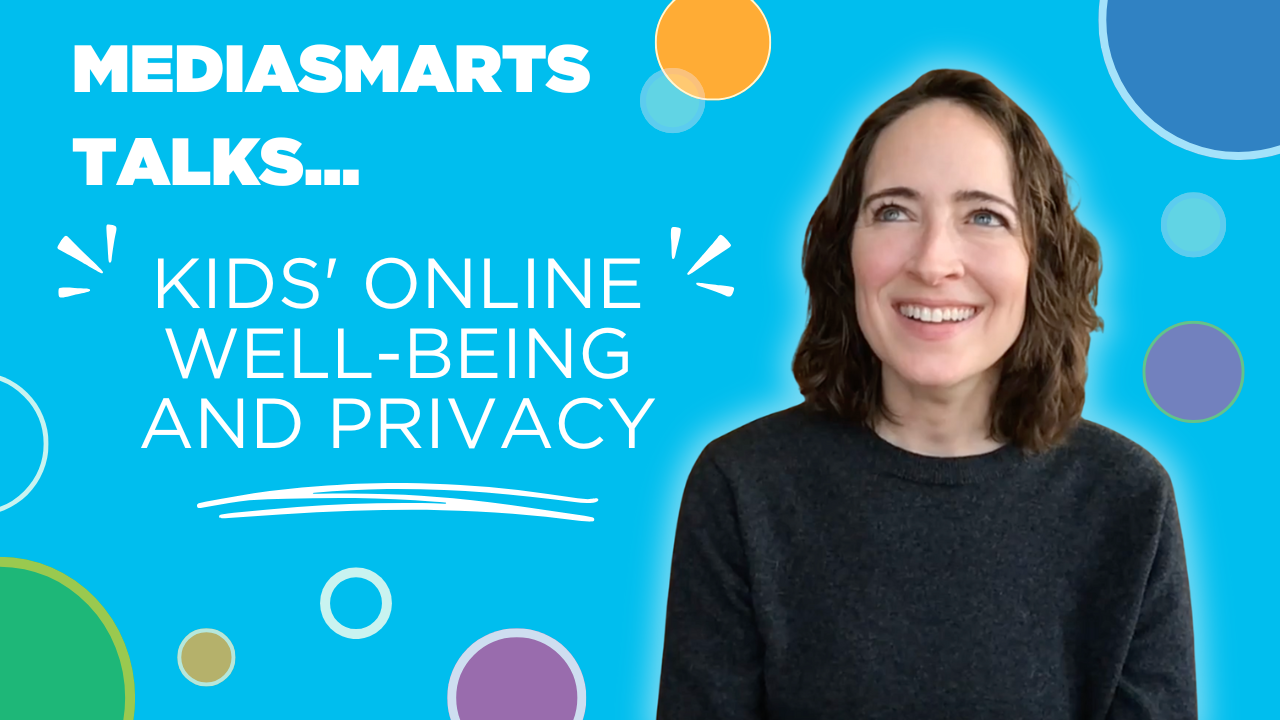 "MediaSmarts Talks...Kids' online well-being and privacy" video thumbnail