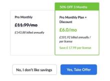 This is an example of Loaded Language; a subscription ad with the options, "Yes, take offer" and "No, I don't like savings".