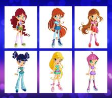 Avatar customization options from the virtual world Winx.